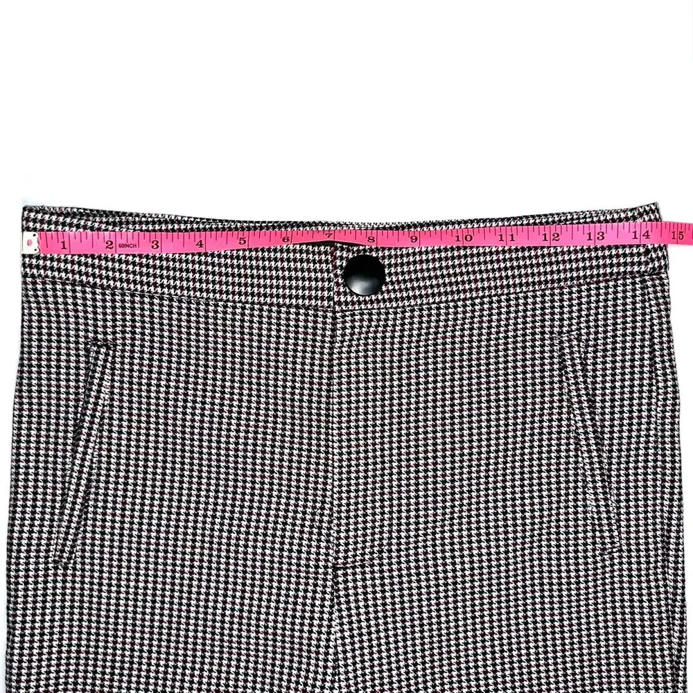 Zara Houndstooth High Rise Skinny Dress Pant Legging Size Medium